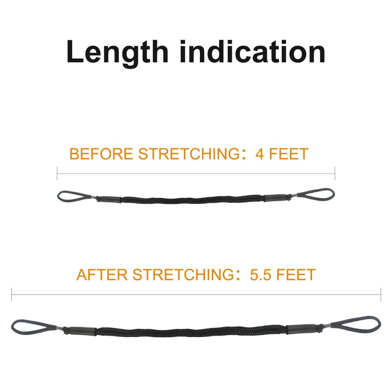 Jranter Bungee Dock Line Mooring Rope for Boat 3.5 ft 2 Pack - Image 3